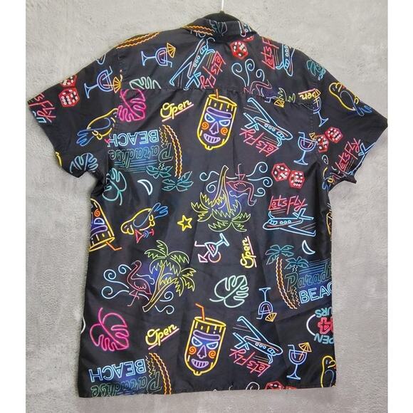 Red Ape MCM Gamble Beach Mens Size Large Neon All Over Print Outfit Set Shorts - Picture 3 of 12